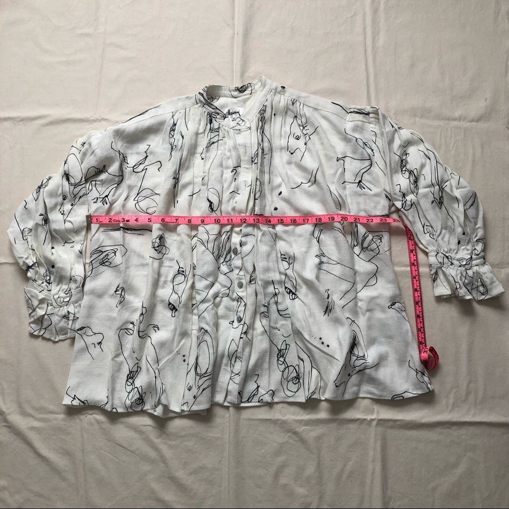 HEINUI SCRIBBLE BLOUSE EUC